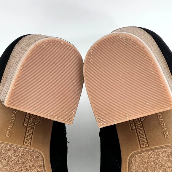 Fergalicious By Fergie Revenge Black Peep-Toe Block Heels Womens 8.5M Zippered - Picture 10 of 16